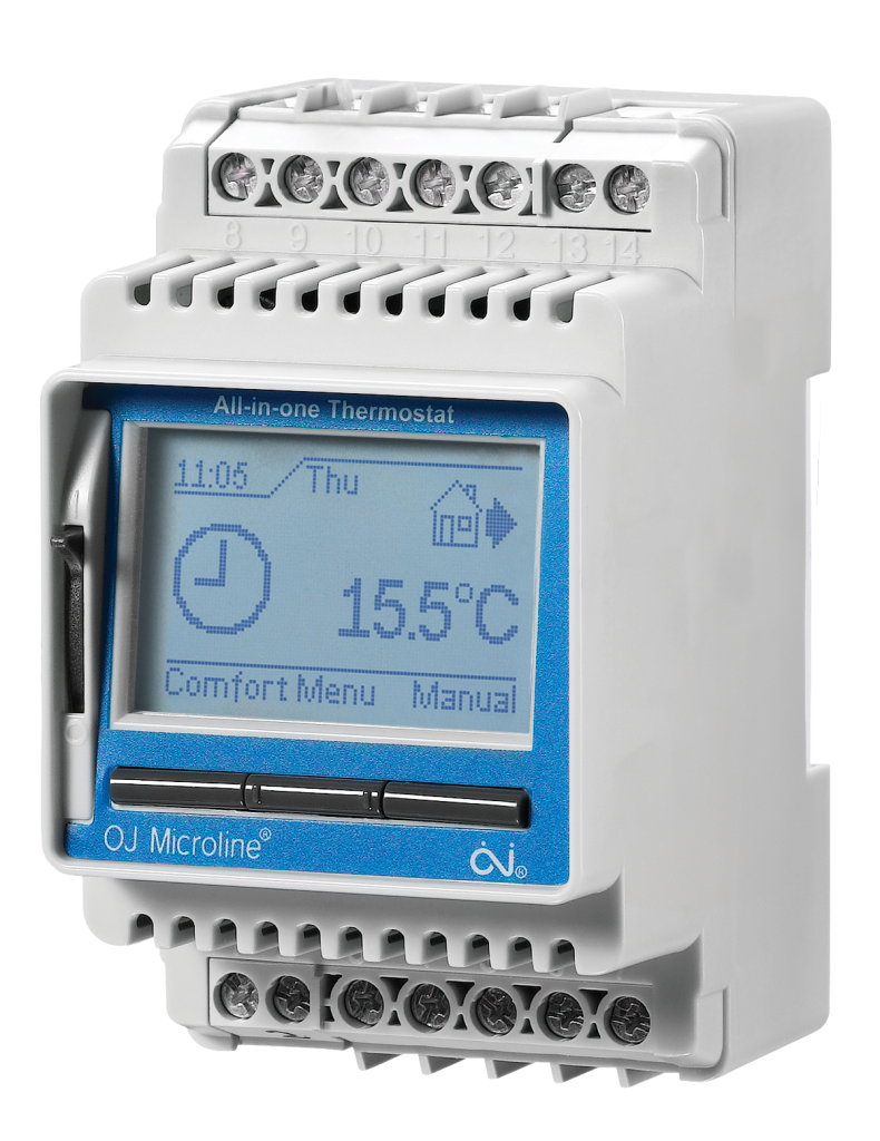 ECD4 All-in-One DIN Rail Thermostat from OJ Electronics